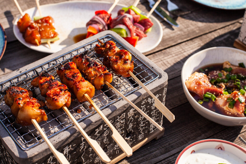konro kohle tischgrill kaufen 1 Japanischer Holzkohle Tischgrill, auf dem Tisch